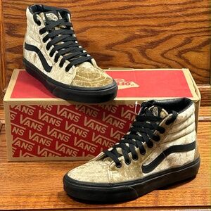 Vans Sk8 Hi Velvet‎ Tan Black Shoes